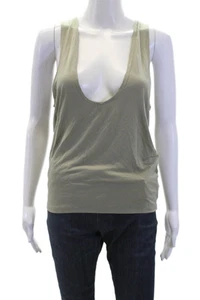 Joah Brown Womens Round Neck Racerback Casual Tank Top Solid Green Size S - Picture 1 of 5