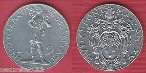 V85,  VATICANO VATICAN CITY   PIO XI  2  LIRE 1936  KM# 6  SPL++ /  XF++ - Picture 1 of 1