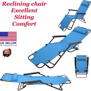 Reclining Camping Chair Portable Foldable Extendable Dual Purposes Folding Beach - Picture 1 of 13