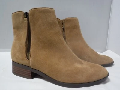 Botines de cuero NATURALIZER Chelsea marrón Robyn punta almendra tacón apilado talla 7,5 Foto 1 de 4