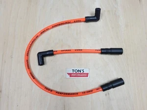 Orange 10mm Harley Davidson Big Twin 99-17 FXD Dyna Softail Spark Plug Wires - Picture 1 of 3