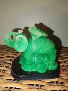 Feng Shui grün Elefant Rüssel Statuen Reichtum Figur Geschenk Wohndeko - Bild 1 von 8