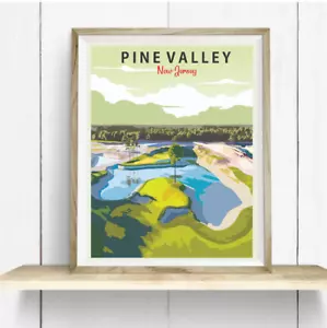 Impresión de golf Pine Valley Nueva Jersey - Póster de viaje - PGA - Decoración de golf - Regalo para papá - Imagen 1 de 6