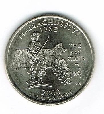 2000-D Denver Brilliant Uncirculated Massachusetts 6TH State Quarter Coin! - Image 1 of 2