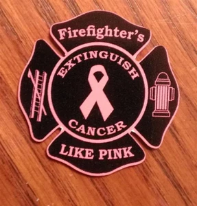 Breast Cancer Awareness Firefighters Like Pink Extinguish Cancer Decal (4") - Picture 1 of 1