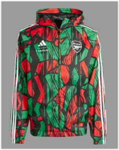 NUEVO CON ETIQUETAS Adidas ARSENAL x LABRUM Verde Rojo ROJA CORTAVIENTOS DE TEMPORADA IT4081, L - Imagen 1 de 18