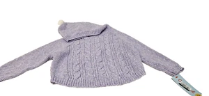 Toddler Girls' Cable Sweater with Hood Cat & Jack Light Purple 2T-3T - Picture 1 of 5