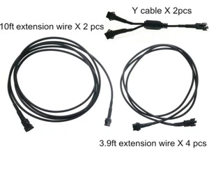 10ft & 3.9ft Power Extension Cable Y Cable For Vehicle Under Wheel Rock RGB Led  - Bild 1 von 9