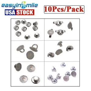10Pcs/Pk Dental Ortho Lingual Buttons Mesh Base Metal Button MIM/Hollow/Bondable - Picture 1 of 15
