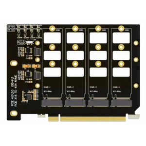 PCI-E 4.0 4x4 to M.2 4-Bays Expansion Card for M.2 NVMe Solid State Drive Card - Picture 1 of 10