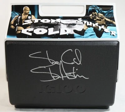 Stone Cold Стив Остин с автографом WWE Stunner Igloo Playmate классический кулер сертификат подлинности BAS - Изображение 1 из 4