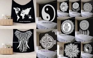 Arazzo indiano mandala da parete hippie queen copriletto copriletto bohemien - Foto 1 di 21