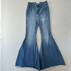 Free People Jeans Womens 27 Just Float On Flare Bell Bottom Dark Wash Denim Blue - Picture 1 of 10
