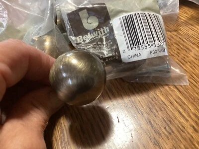 8 perillas de gabinete recubiertas de latón cepillado cajón tira bola 1" moderno mediados de siglo Foto 1 de 4