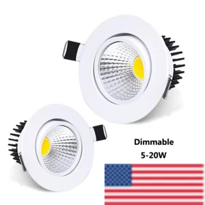 Dimmable Recessed Led Ceiling Downlight COB Spotlight Lamp Bulb 110/220V - Picture 1 of 7