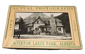Lata Waterton Lakes Park Alberta de colección. Juego de 8 postales fototono - Imagen 1 de 2
