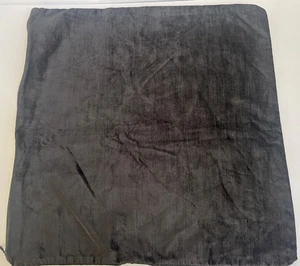 WEST ELM Velvet Pillow Cover 20"x20" Charcoal Gray Zip Closure EUC - Picture 1 of 4