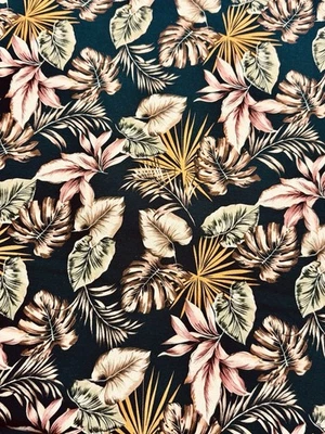 French Terry, Sweatstoff, Sweat Stoff 180 Cm Blumen, Damenstoff, Blätter, Winter - Bild 1 von 2