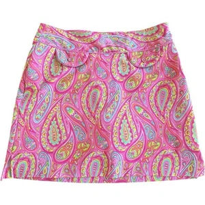 EP Pro Sangria Tile Paisley Print Stretch Performance Golf Skort Pink Women's 8 - Picture 1 of 14