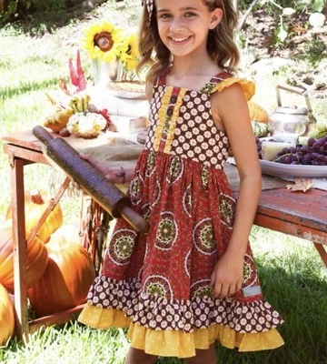 Nuevo con etiquetas Vestido Eleanor Rose Give Thanks Meredith Niñas Talla 5-6 Caprichoso Girado Foto 1 de 4