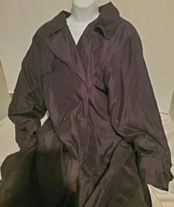 Romans Black Trench Coat Double Breasted With Belt With Removable Liner Size A8 - Picture 1 of 6