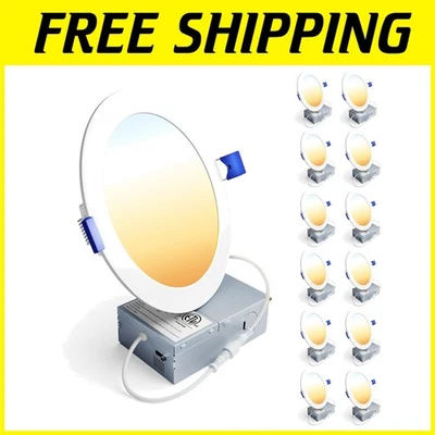 12-Pack 6" LED Recessed Ceiling Light, 5CCT, High Brightness - Image 1 of 4