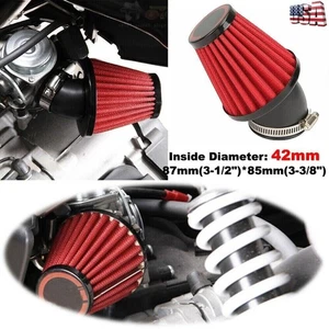 42mm Inlet Cold Air Intake Tapered 45 Degree Bend Motorcycle Air Filters Cleaner - Picture 1 of 12