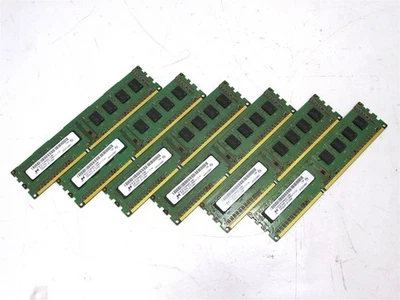 Lot of 6 Micron 2GB 1RX8 PC3-12800U (MT8JTF25664AZ) UDIMM Desktop RAM Memory - Image 1 of 4
