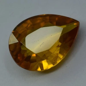 Zafiro natural de Ceilán 6,40 quilates amarillo corte pera piedra preciosa suelta CERTIFICADA - Imagen 1 de 7