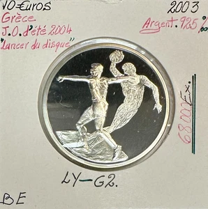 Grèce 10 Euro 2003 Argent (J.O D'ETE 2004) LANCER DU DISQUE // BE - Picture 1 of 2