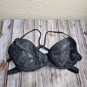 Top de bikini Fox Racing negro con tiras push up para mujer talla XL - Imagen 1 de 5