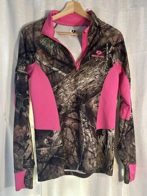 Женский розовый камуфляжный пуловер Mossy Oak размер Small (34–36) на молнии на открытом воздухе - Изображение 1 из 4