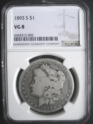1893-S Morgan Dollar, NGC VG 8 - "King of the Morgans" - Original+++++++ - Image 1 of 4