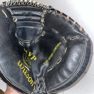 Vintage Wilson Black Catchers Mitt Baseball Handschuh Rechtshand Wurfmodell - Bild 1 von 16