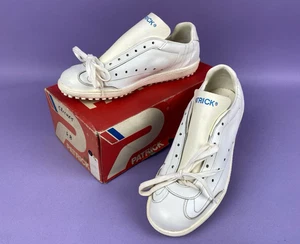 Patrick White Cricket Shoes Trainers Rubber Stud Sole True Vintage Unused Size 8 - Picture 1 of 10
