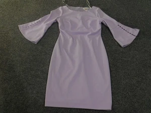 Calvin Klein Kleid Damen 6 Glockenärmel Etui Cocktail Party Strassbesatz - Bild 1 von 8