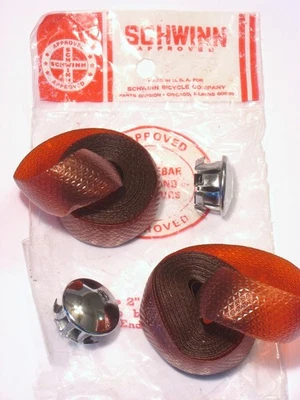 SCHWINN CHESTNUT HANDLEBAR TAPE HUNT-WILDE FLEXON VINYL w/BAR END PLUGS 09 076 - Image 1 of 3