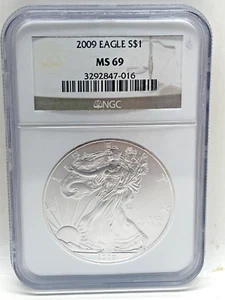 2009 Silver Eagle NGC Certified as MS69 - Picture 1 of 2