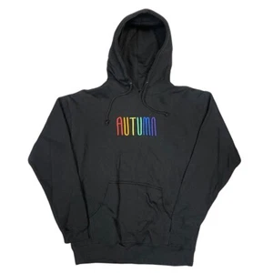 Brand New Mens Autumn Embroidered Wordmark Hoodie Black Size Large - Picture 1 of 1