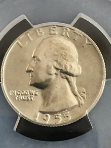 1955 D PCGS MS63 Silver Washington Quarter 25C - Blast White - As pictured - Picture 1 of 4