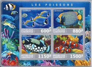 Gabonaise 2017 Bloc Coral Reef Poissons Sea Life Flora Faune Wwf Vert Paix - Photo 1/1