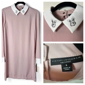 Victoria Beckham for Target - Women's Clever Bunny Shift Dress Pink NWT - Sz. S - Picture 1 of 9