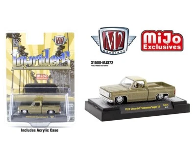 M2 1973 CHEVY CHEYENNE SUPER 10 PICKUP  1:64 LOW RIDERS  GOLD 31500 MJS72-6B1 - Image 1 of 3
