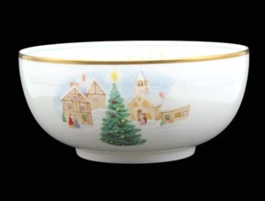 Mikasa 8" Redondo Cuenco de Verduras Hueso China Feliz Navidad Colección - Imagen 1 de 7