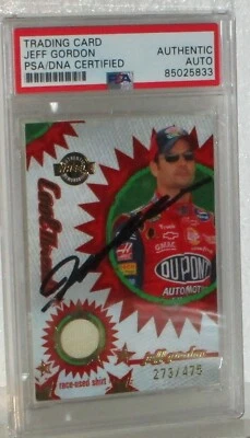 2005 WHEELS JEFF GORDON AUTOGRAPHED SHIRT CARD #273/475 PSA/DNA AUTHENTIC AUTO - Image 1 of 4