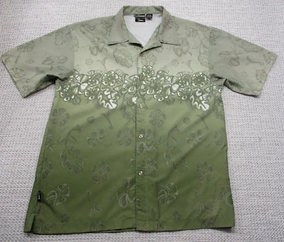 Vtg 90s No Fear Shirt Mens Large Hawaiian Floral Single Needle Button Up SS - Image 1 of 4