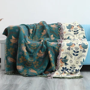 Large Folk Art Bird Blanket - Vintage Floral Throw Tapestry Home Decor 150x200cm - Picture 1 of 8