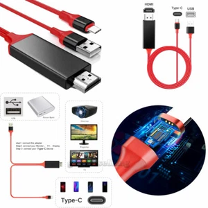 Type-C to HDMI Mirror Adapter USB-C Charging Cable For Samsung LG iPhone Phones - Picture 1 of 12