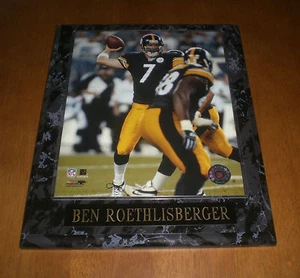 STEELERS BEN ROETHLISBERGER ACTION PHOTO PLAQUE WITH NAME PLATE - Picture 1 of 1