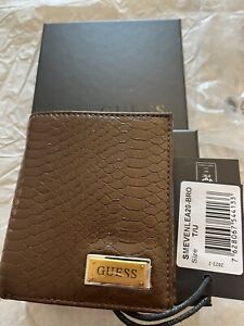 GUESS Beau Men's Real Leather Wallet in Brown